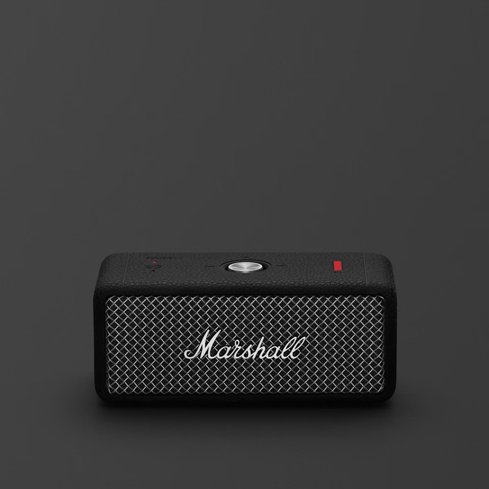 Marshall Emberton II Enceintes Bluetooth Portables, sans Fil, IP67 Résistant à la Poussière et à l'eau, Plus de 30 Heures de Lecture, Charge Rapide - Noir & Acier-image
